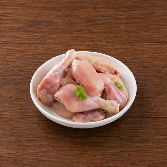 Lean Premium Chicken Skinless Curry Cut(480g to 500g Pack)